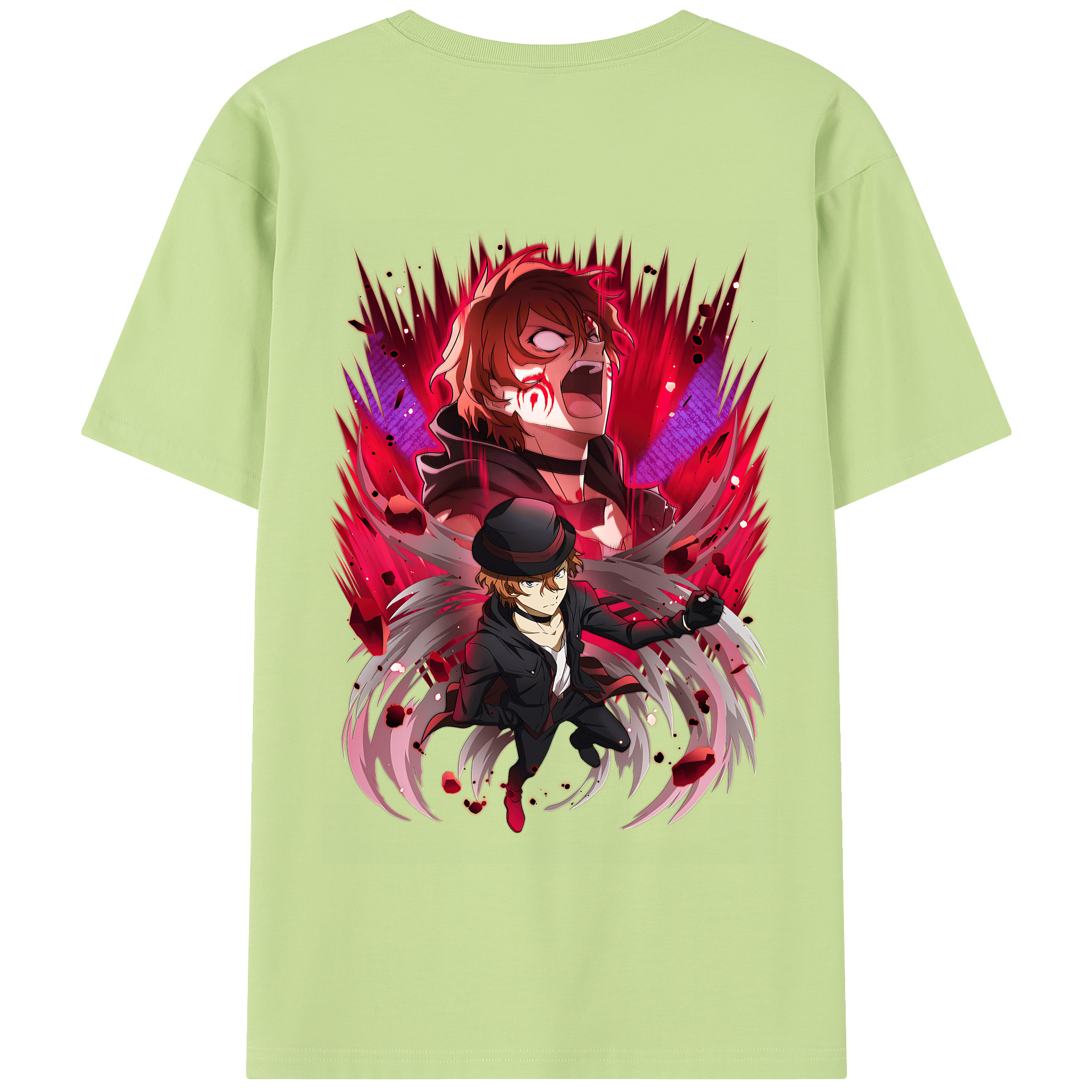 （画像用） 文豪ストレイドッグス Bungo Stray Dogs 綿100％半袖Tシャツ（背面プリント）
